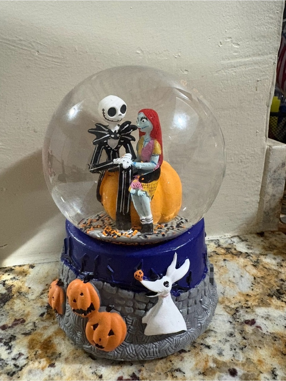 The Nightmare Before Christmas Jack Skellington & Sally Musical Snow Globe